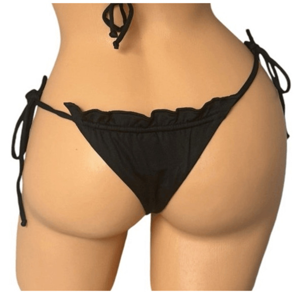 Frederick's of Hollywood SZ Small/Medium Avalon Black String Bikini NWT - Picture 2 of 5